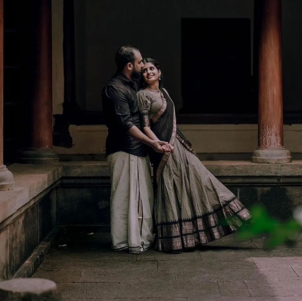 Mezos Elegant Grey & Black Kanjivaram Banarasi Silk Zari Half Saree Set | Amali Premium Festive Collection