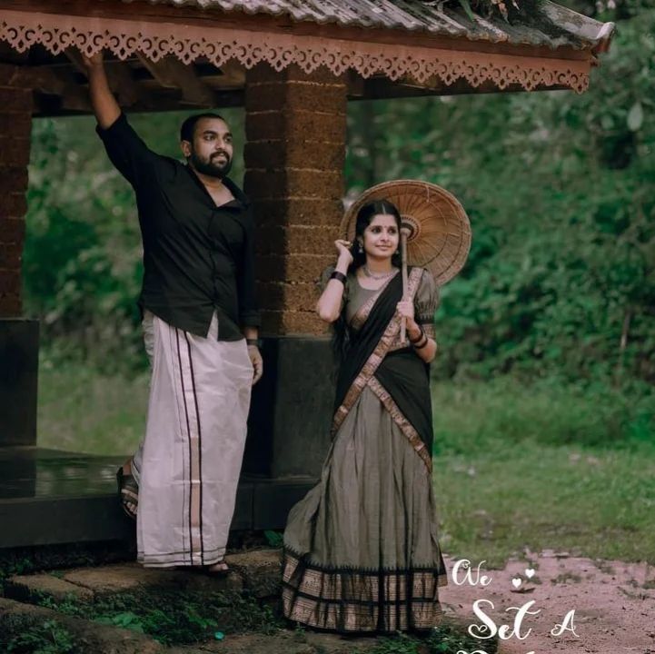 Mezos Elegant Grey & Black Kanjivaram Banarasi Silk Zari Half Saree Set | Amali Premium Festive Collection