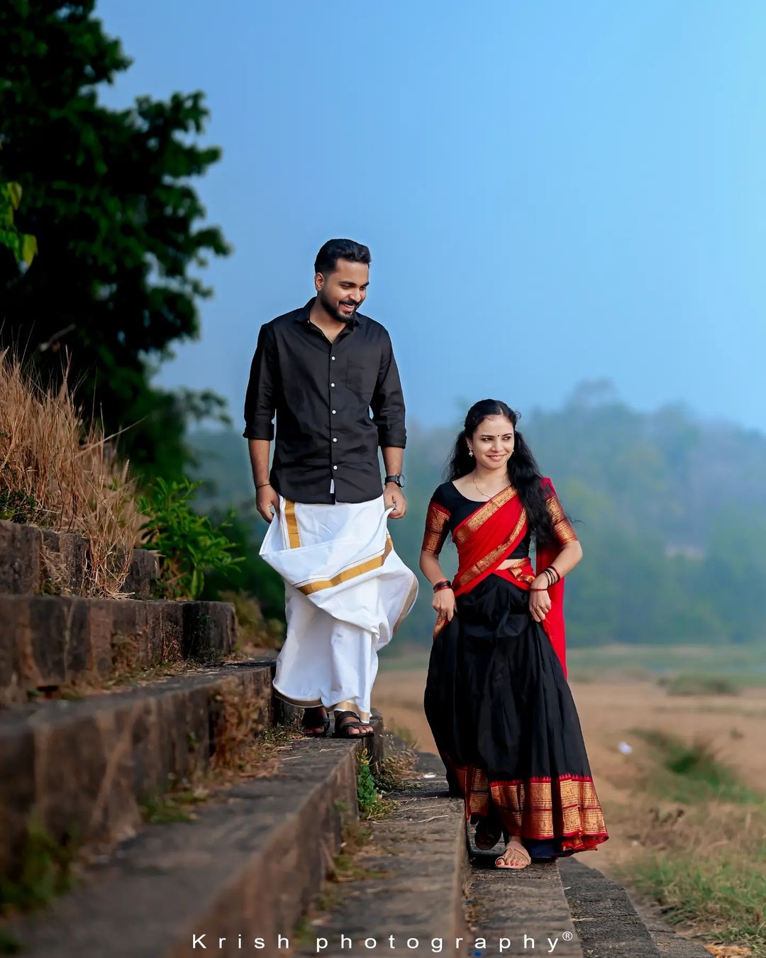 Mezos Kanjivaram Banarasi Silk Zari Half Saree Set – Red & Black Lehenga with Dupatta (Unstitched) | Amali Ethnic Collection