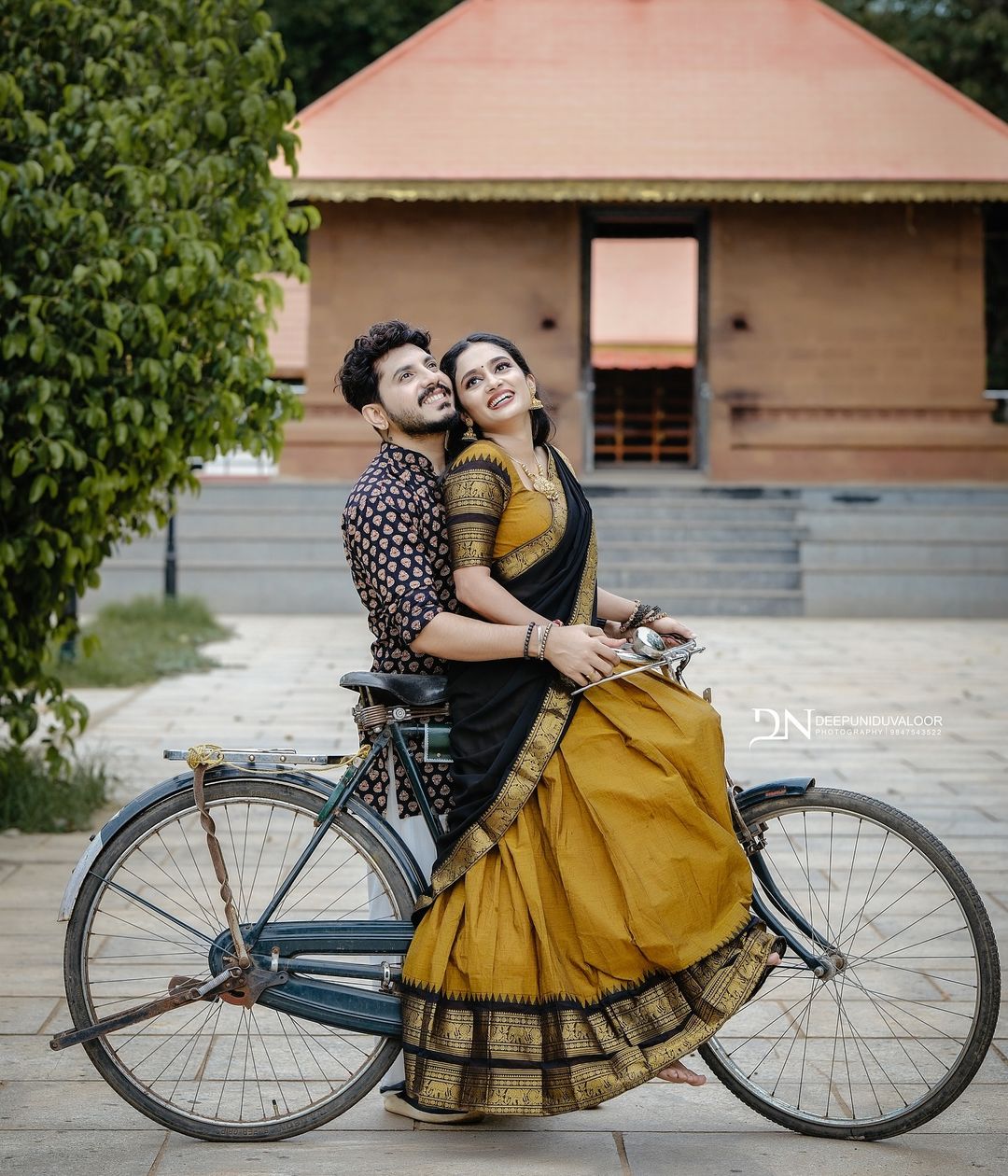 Mezos Mustard & Black Kanjivaram Banarasi Silk Zari Half Saree Set – Traditional Festive Lehenga with Dupatta & Blouse | Amali Heritage Collection