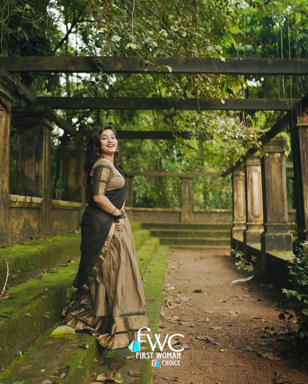 Mezos Elegant Grey & Black Kanjivaram Banarasi Silk Zari Half Saree Set | Amali Premium Festive Collection